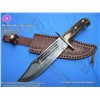 Damascus Bowie Knife in Stag